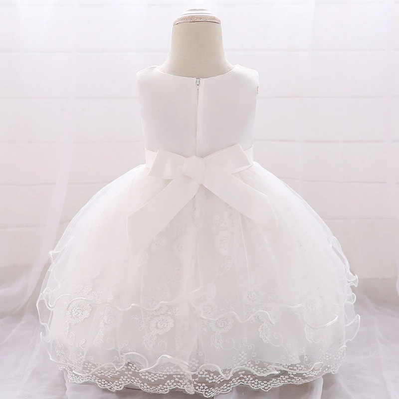 Kleid Prinzessin Taufe Baby Weiß