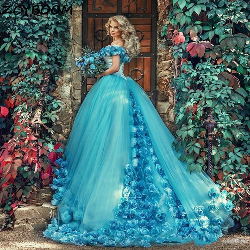 Prinzessin Femme de Soirée Abendkleid Türkisblau