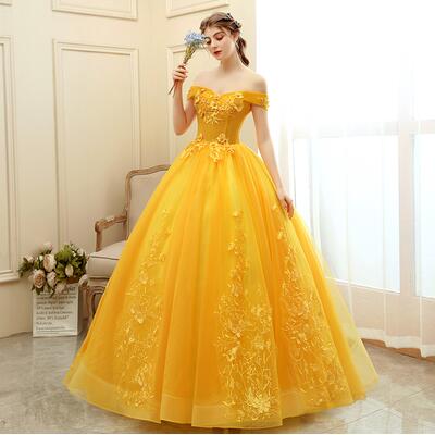 Kleid Prinzessin Frau Gelb