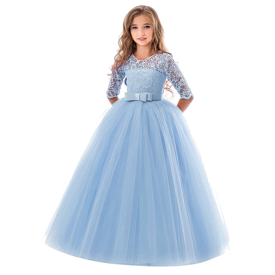 Kleid für die Zeremonie, Prinzessin, Mädchen, himmelblau