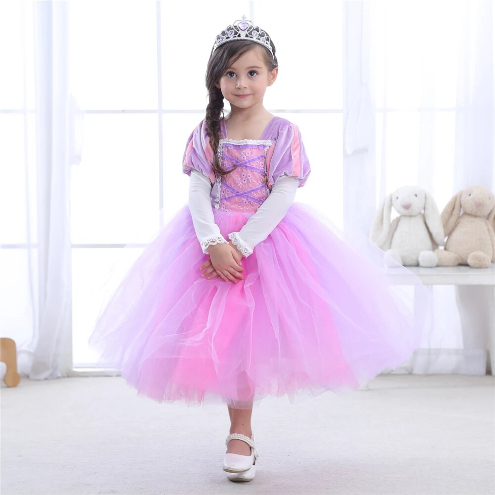 Kleid Prinzessin Mädchen Rapunzel