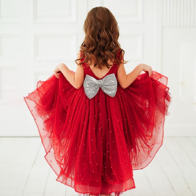 Kleid Prinzessin Mädchen Rot für Hochzeit