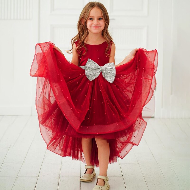 Kleid Prinzessin Mädchen Rot für Hochzeit