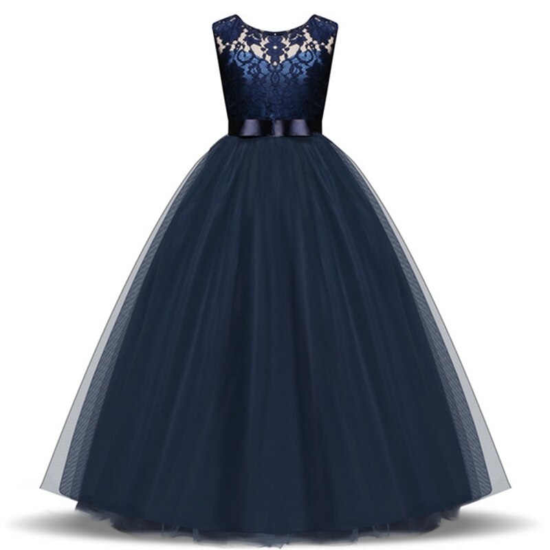 Prinzessin-Kleid Lang Marineblau