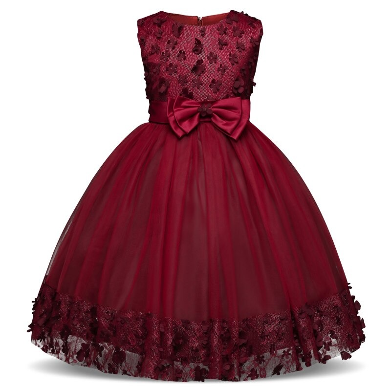 Kleid Prinzessin Schmetterling Bordeaux für Mädchen