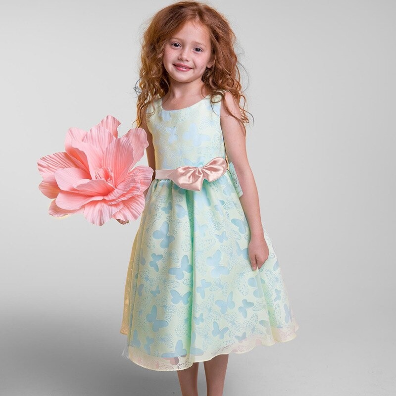 Kleid Prinzessin Schmetterling Türkis für Mädchen