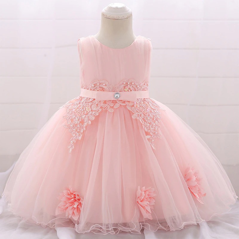 Prinzessin-Kleid für Babys Rosa mit Spitze