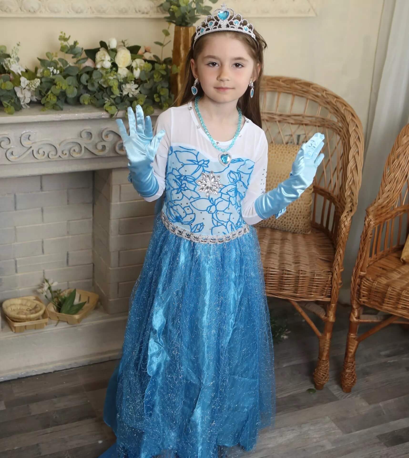 Elsa Snow Queen Princess Dress Blue