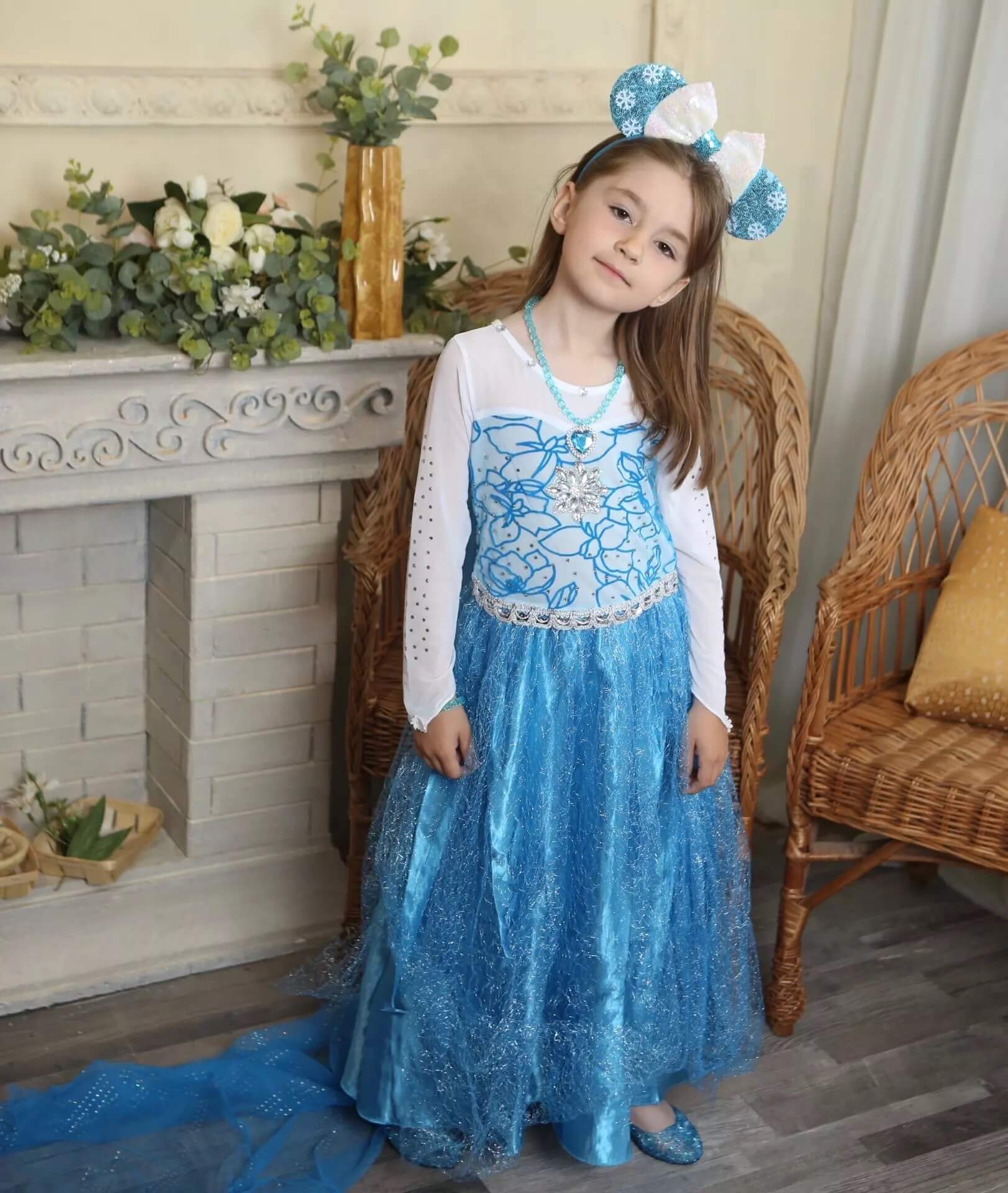 Elsa Snow Queen Princess Dress Blue