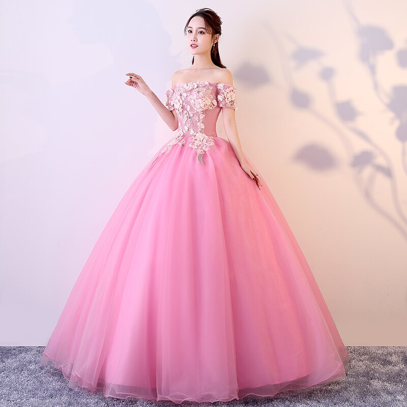 Kleid Prinzessin Rosa Bateau-Ausschnitt