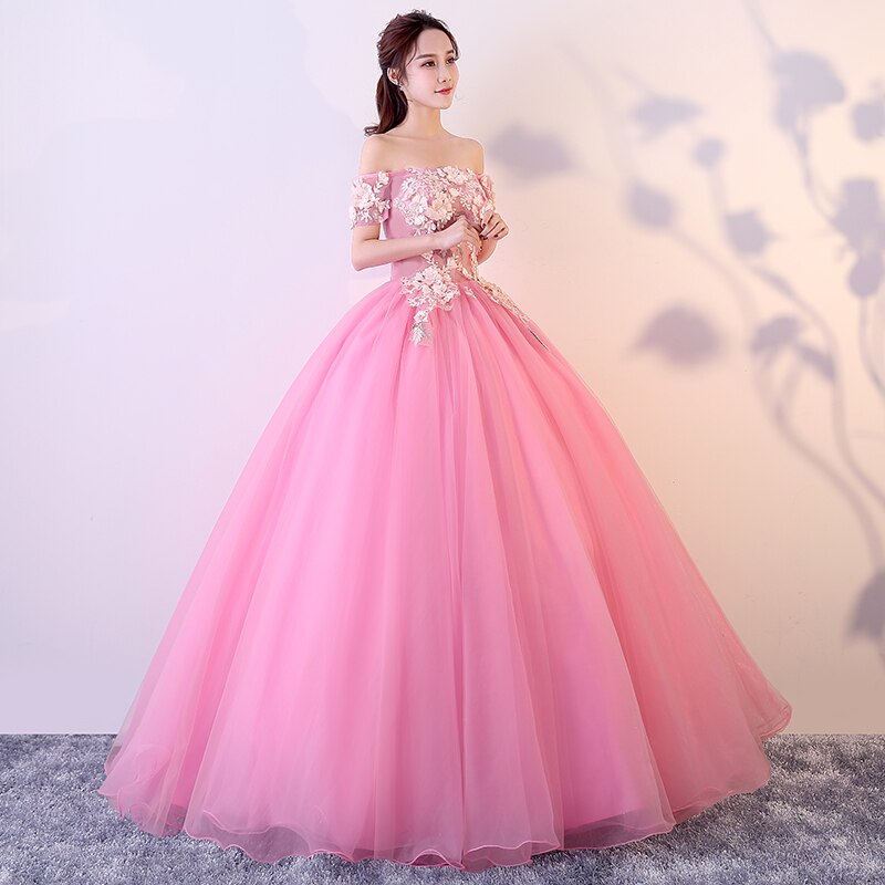 Kleid Prinzessin Rosa Bateau-Ausschnitt