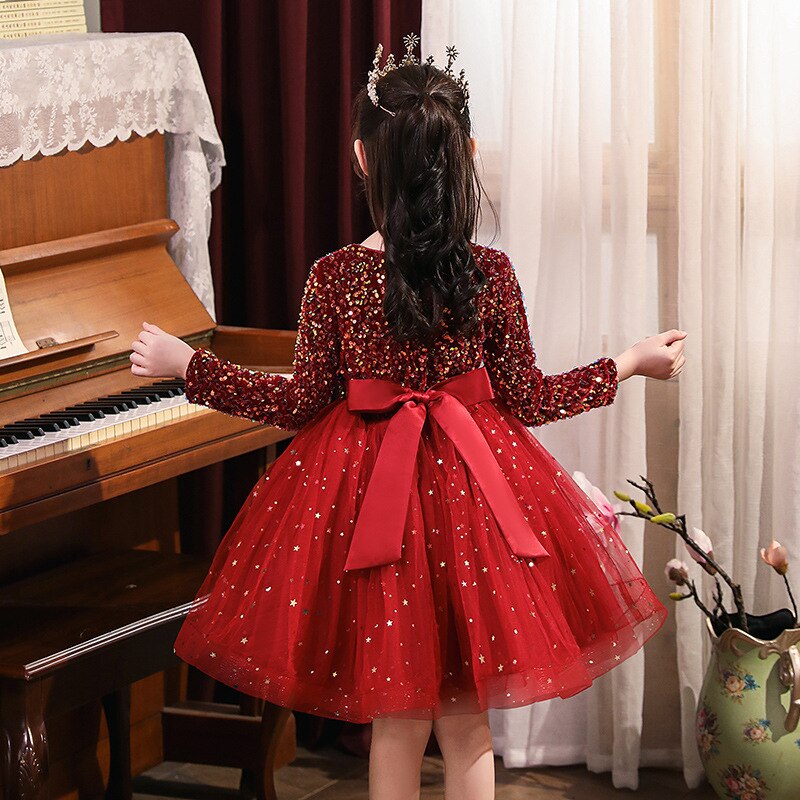 Kleid Prinzessin Rot mit Pailletten