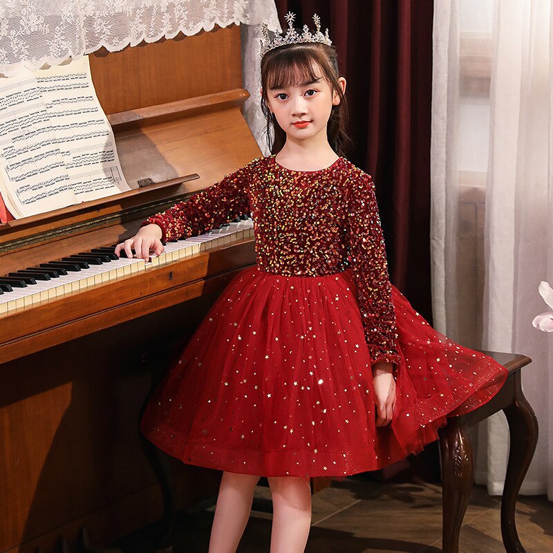 Kleid Prinzessin Rot mit Pailletten