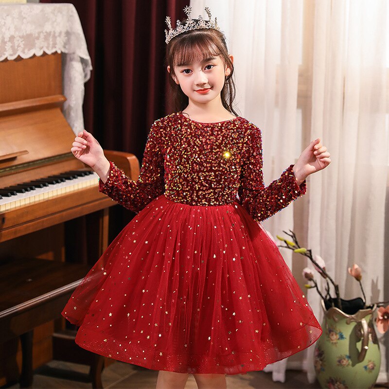 Kleid Prinzessin Rot mit Pailletten