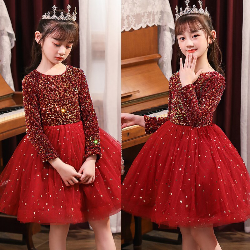 Kleid Prinzessin Rot mit Pailletten