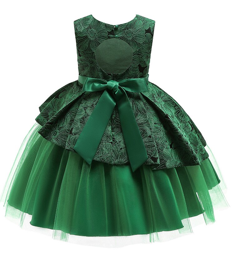 Kleid Prinzessin Grün mit Blumen