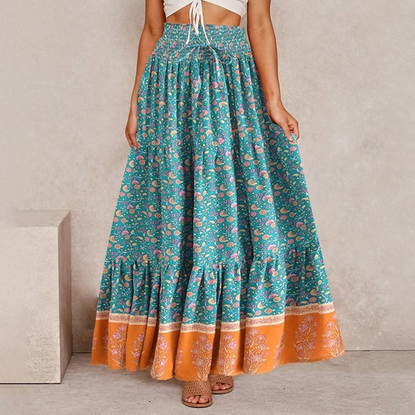 Μακριά floral boho φούστα