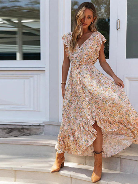 Floral country maxi φόρεμα