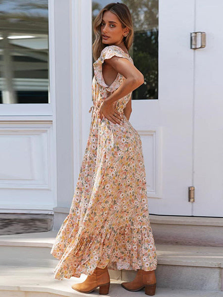 Floral country maxi φόρεμα