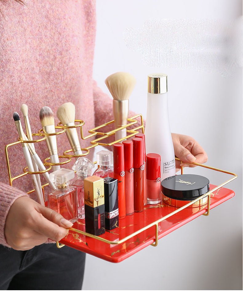 Golden Marble Make-up Organiser