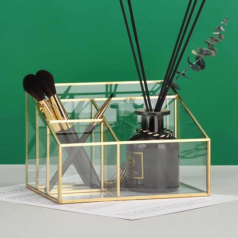 Make-up-organisator i transparent glas