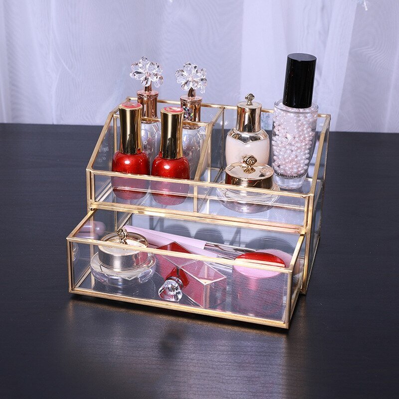 Make-up-organisatör i glas