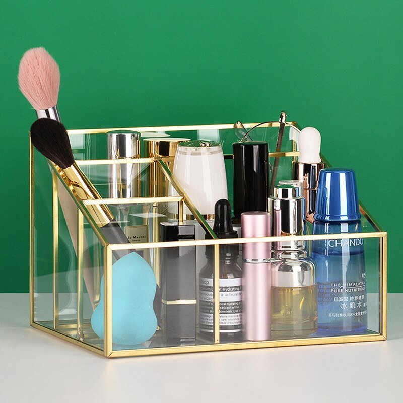 Make-up-organisator i transparent glas