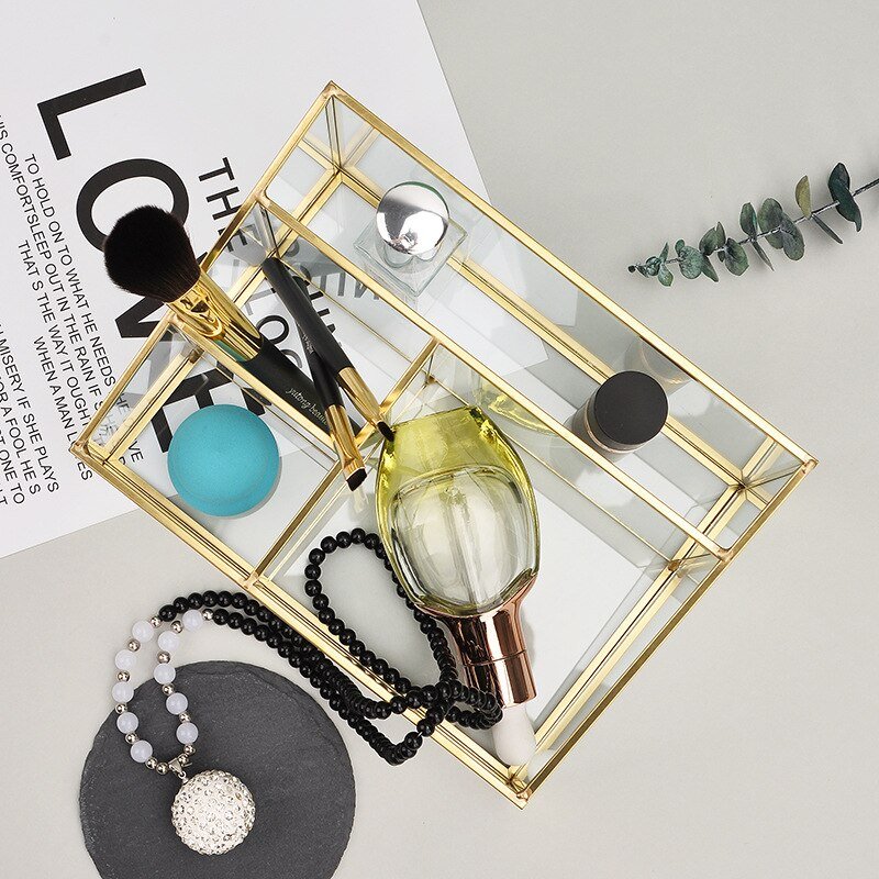 Make-up-organisator i transparent glas