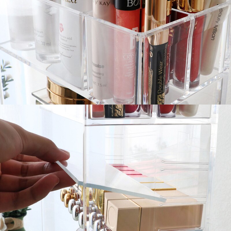 Stor transparent make up-organisator