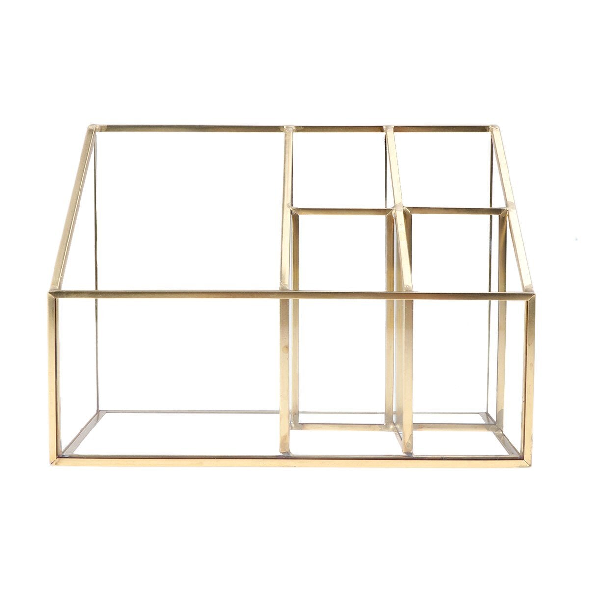 Transparent sminkväska i guld