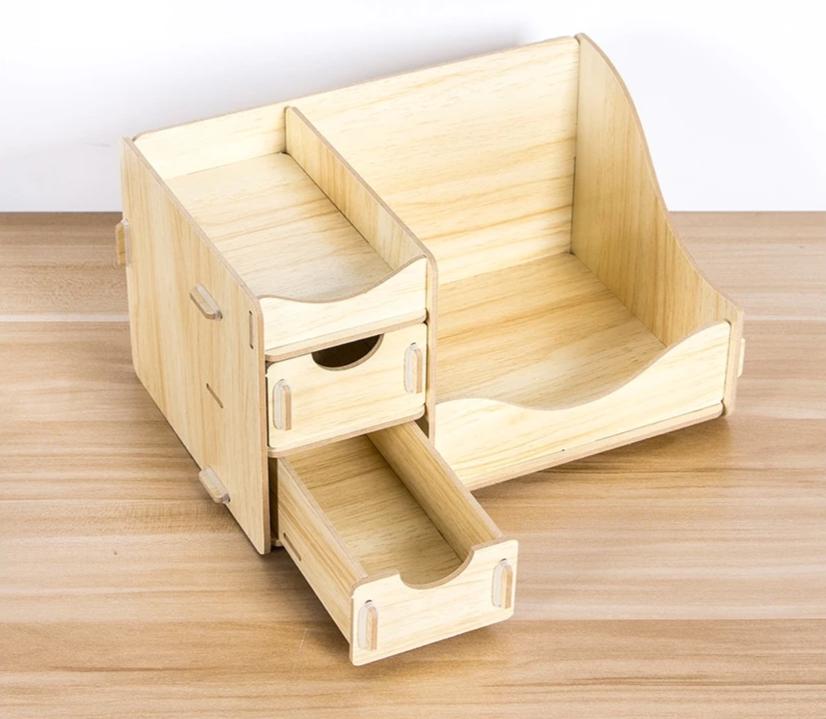 Make-up-organisatör i trä