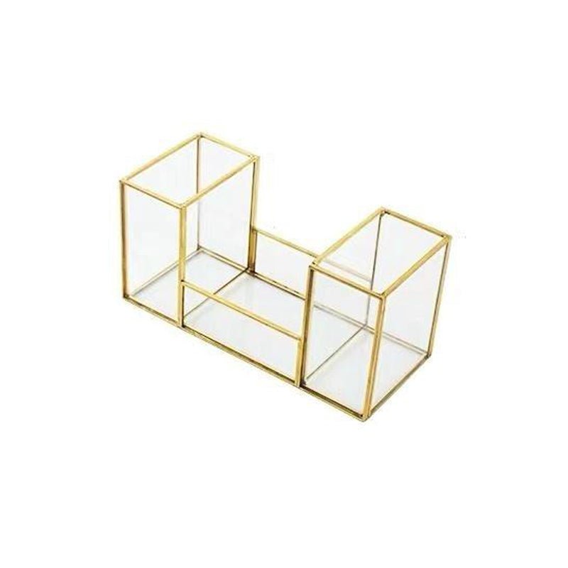 Make-up-organisatör i guldglas