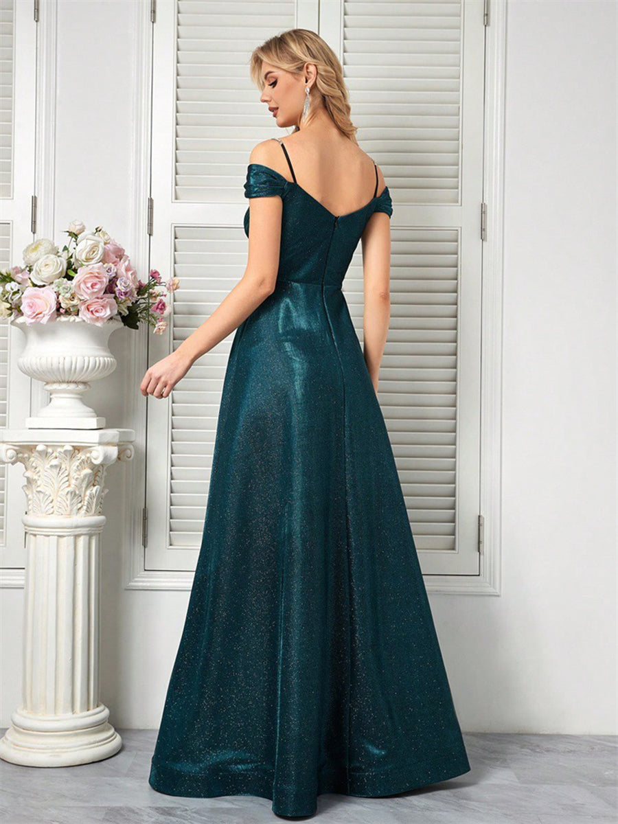 Off Shoulder Backless A-line Prom Dress XF1018