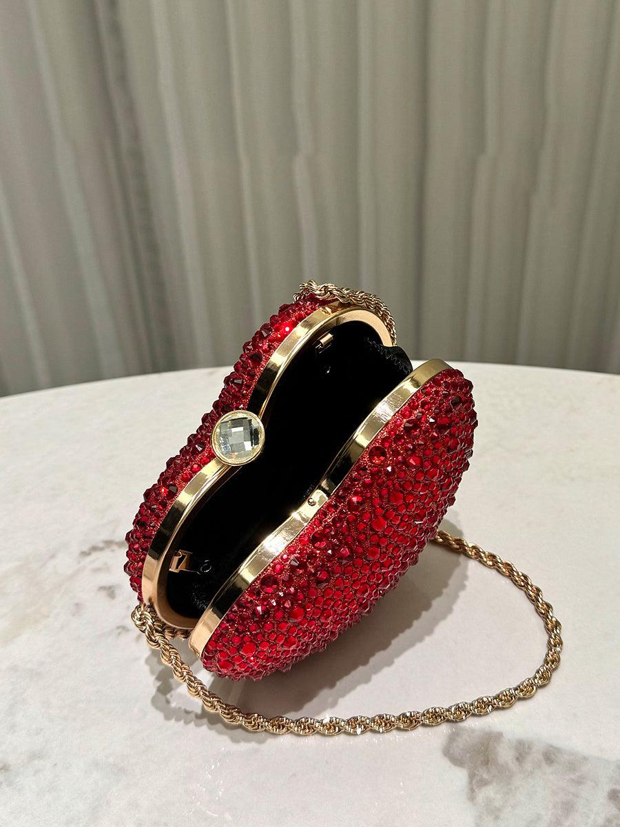Pochettes tendance en chaîne avec strass en forme de cœur (MNBF115)