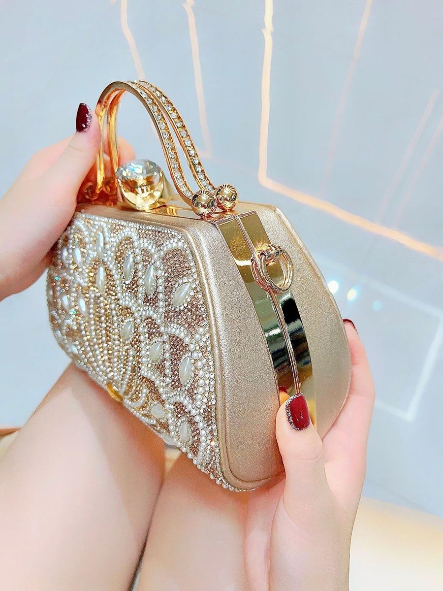 Embreagens de luxo com pérolas e strass MNBF113