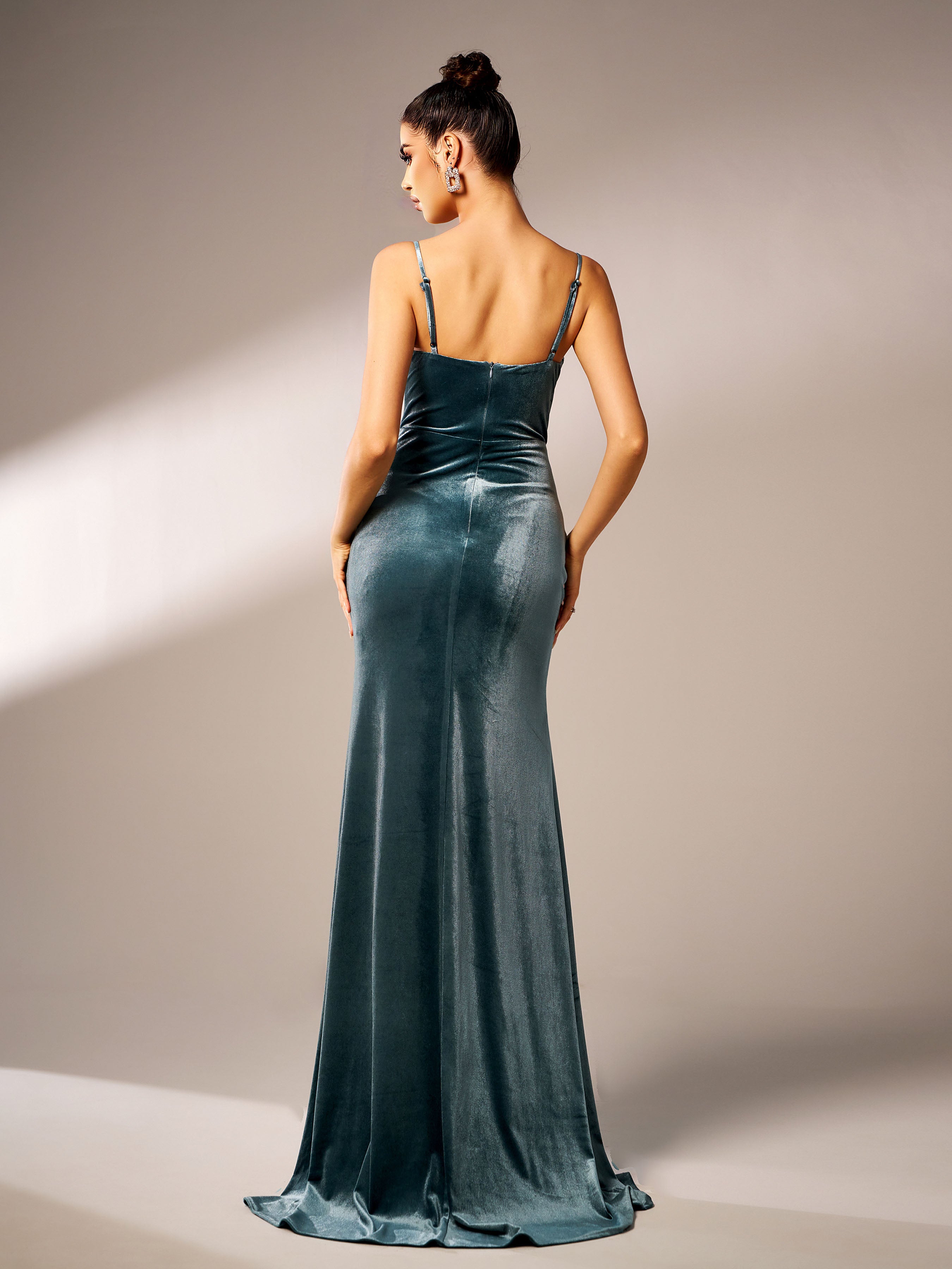 Fløyelskorsett Maxi Prom Dress RJ12036
