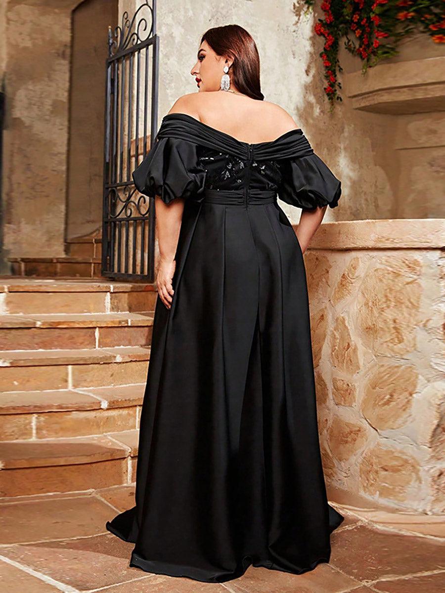 Plus Off Shoulder Swing-brodert ballkjole med broderi MCW0993