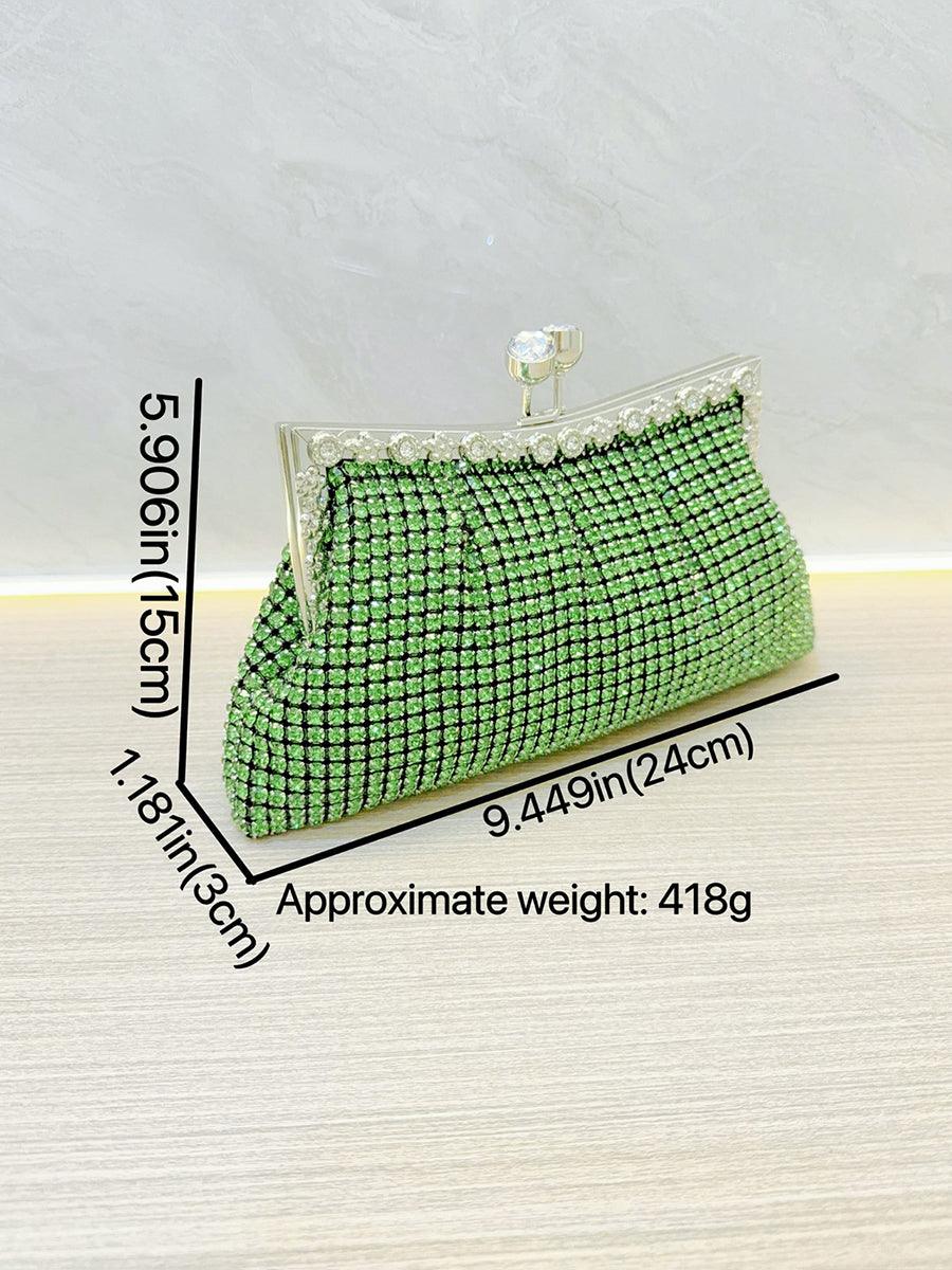 Luksuriøs plisseret clutch med rhinsten MNBF107