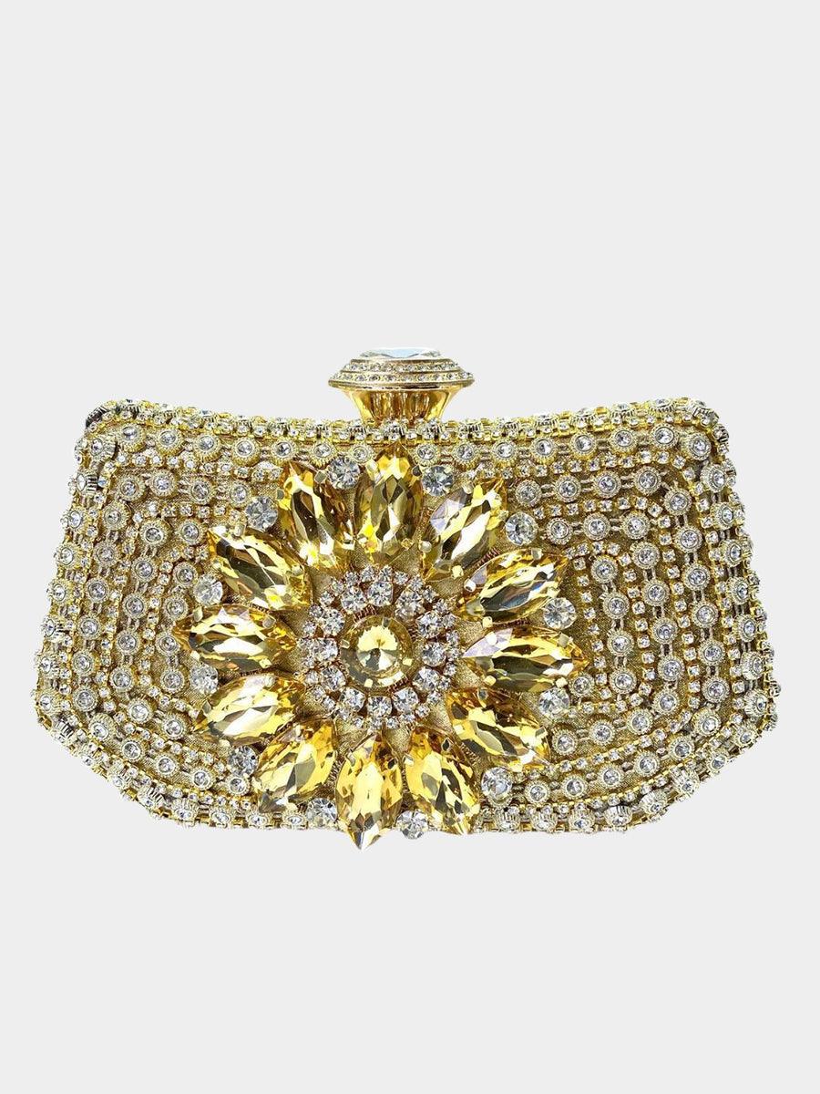 Luksuriøs clutch i gull med diamantbelegg MNBF103