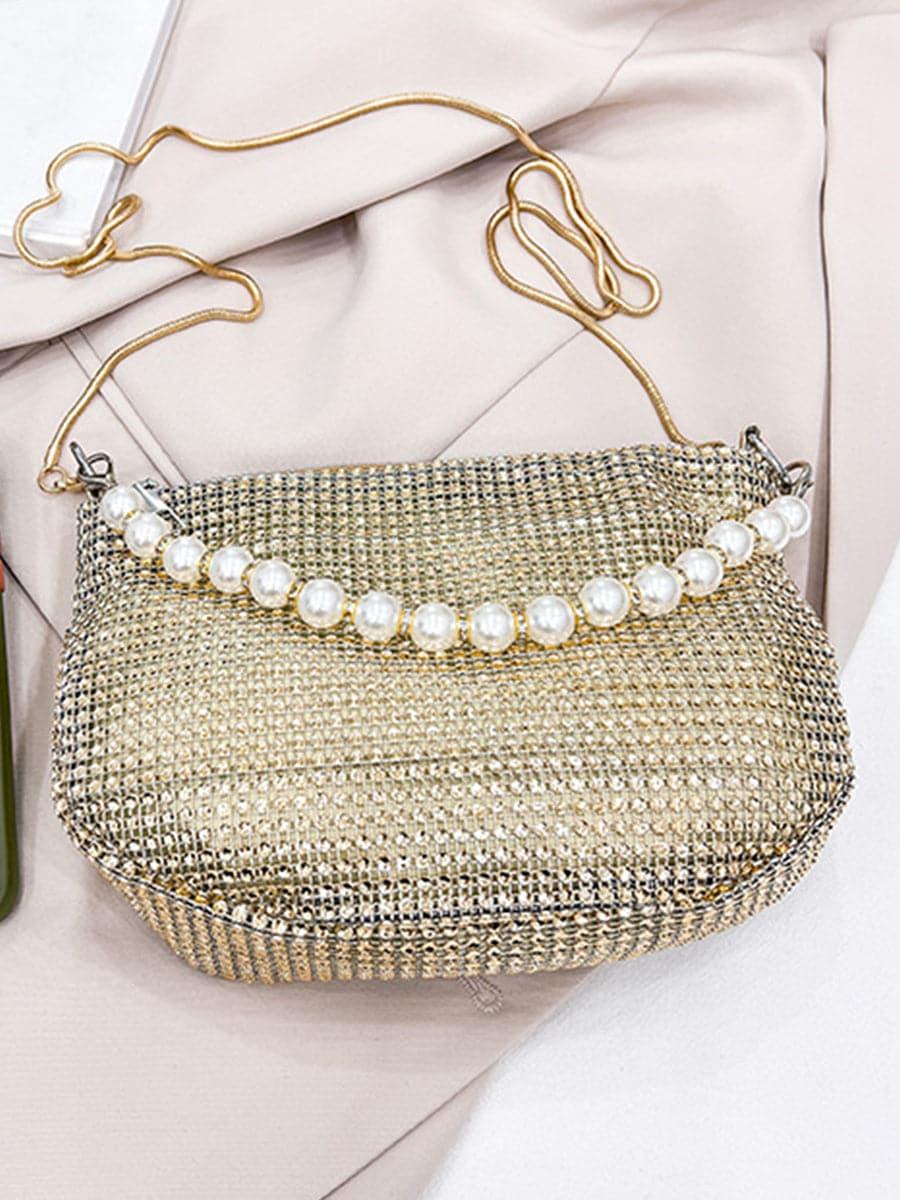 Mini Faux Pearl Decor Sac d'épaule MNBF097