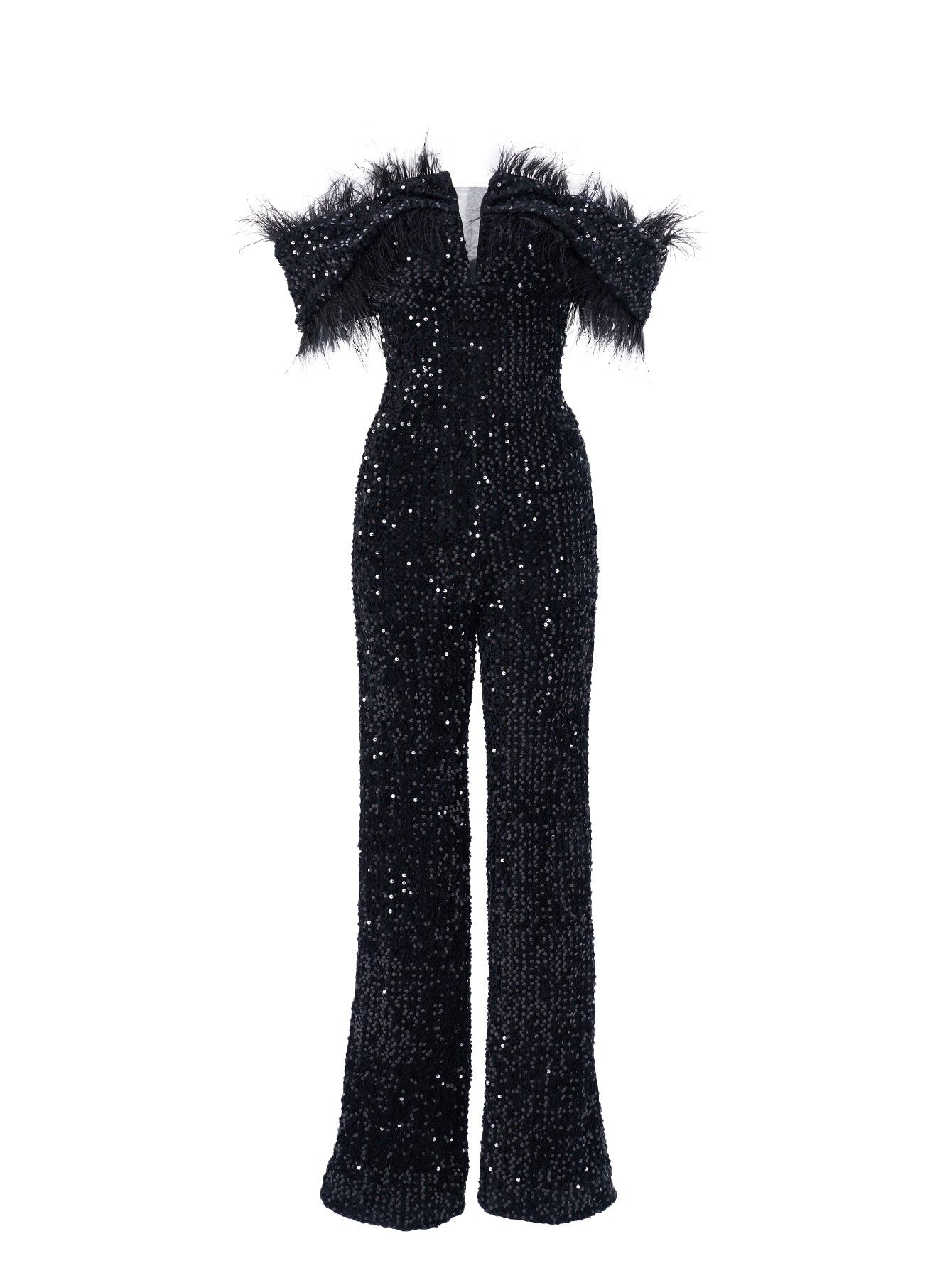 Sort off shoulder-jumpsuit M02251