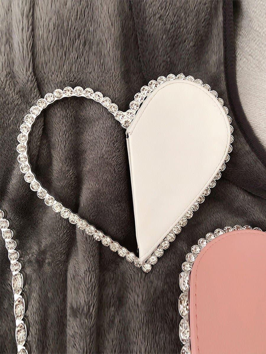 Inlay Zircon Coeur Banquet Mariage Sac À Main Embrayage Sacs MNBF059