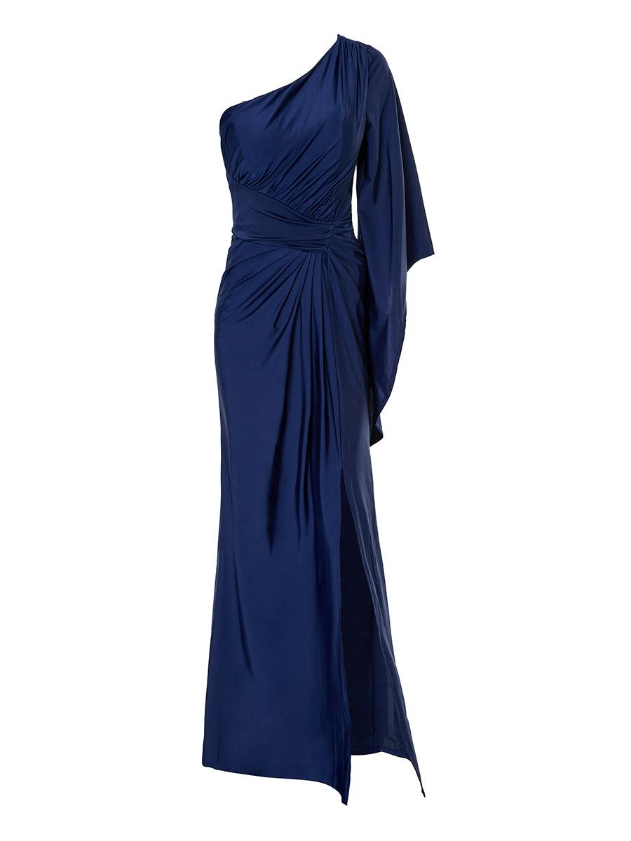 Vestido sereia azul com um ombro só XH2245