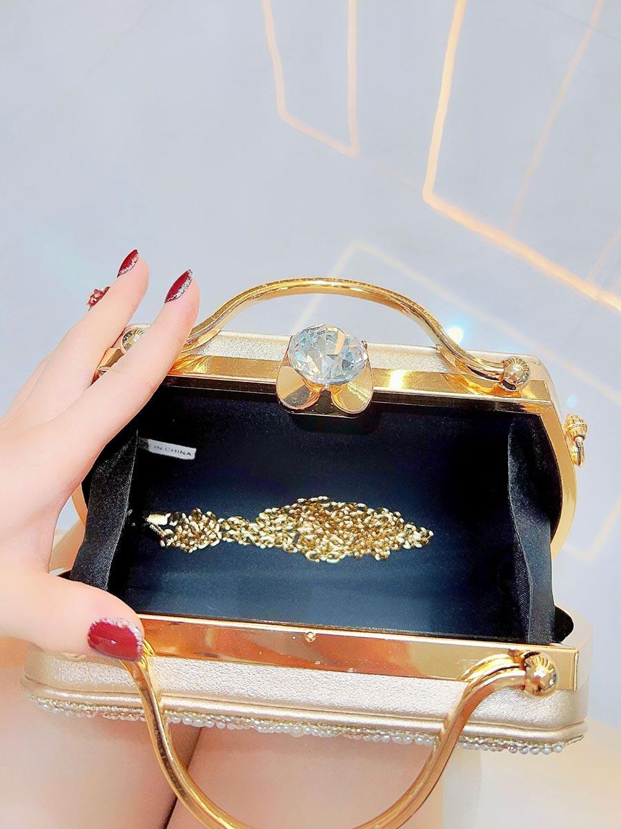 Embreagens de luxo com pérolas e strass MNBF113