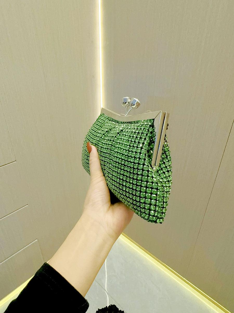 Luksuriøs plisseret clutch med rhinsten MNBF107