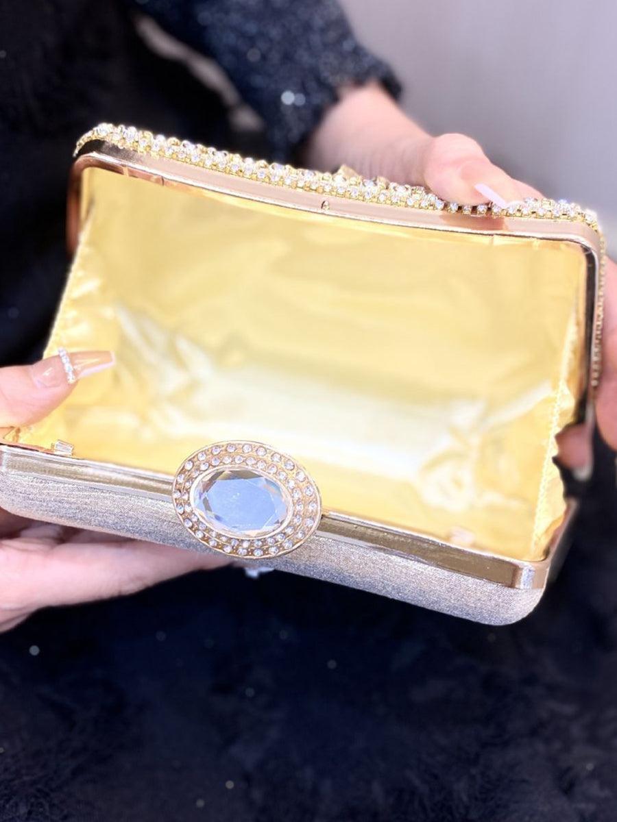 Luksuriøs clutch i gull med diamantbelegg MNBF103