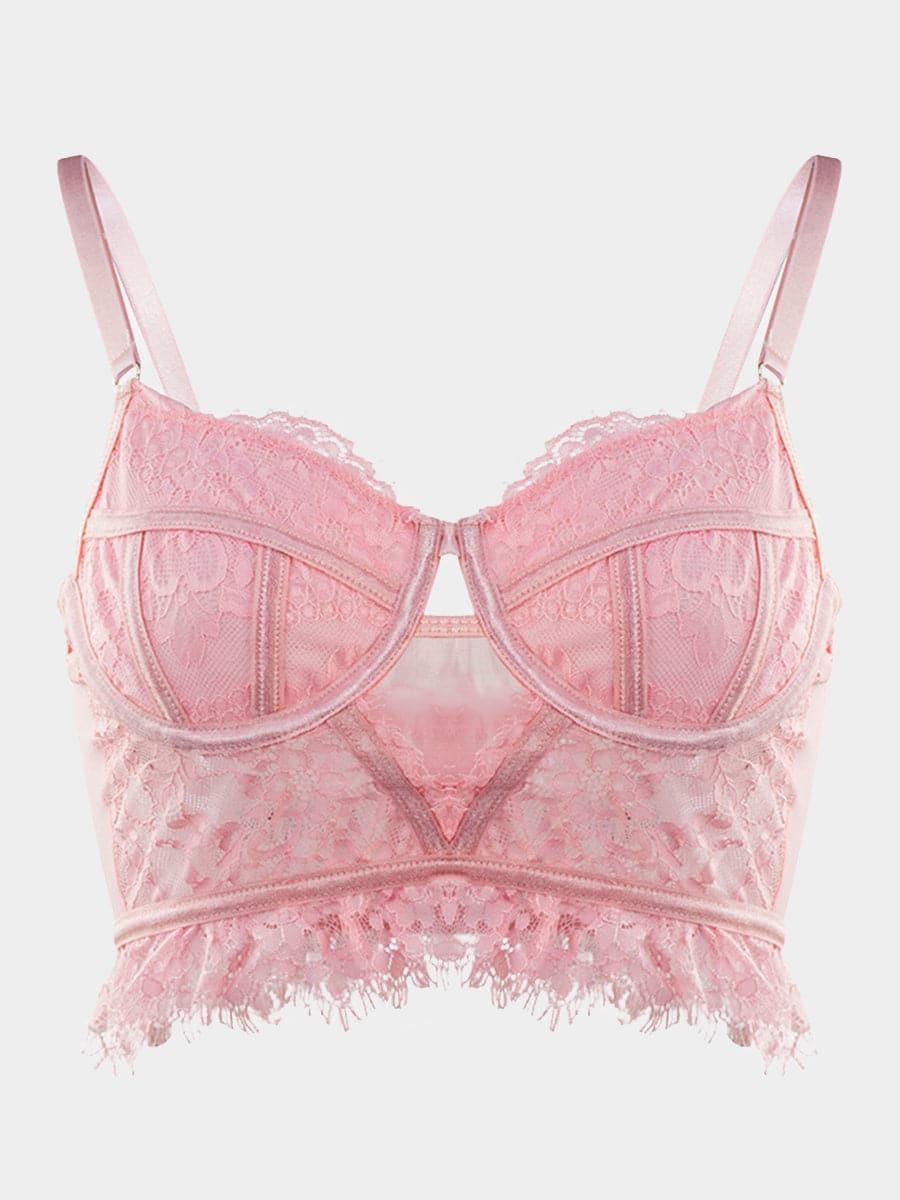 MSL024 Corsettop med blonder og flæser