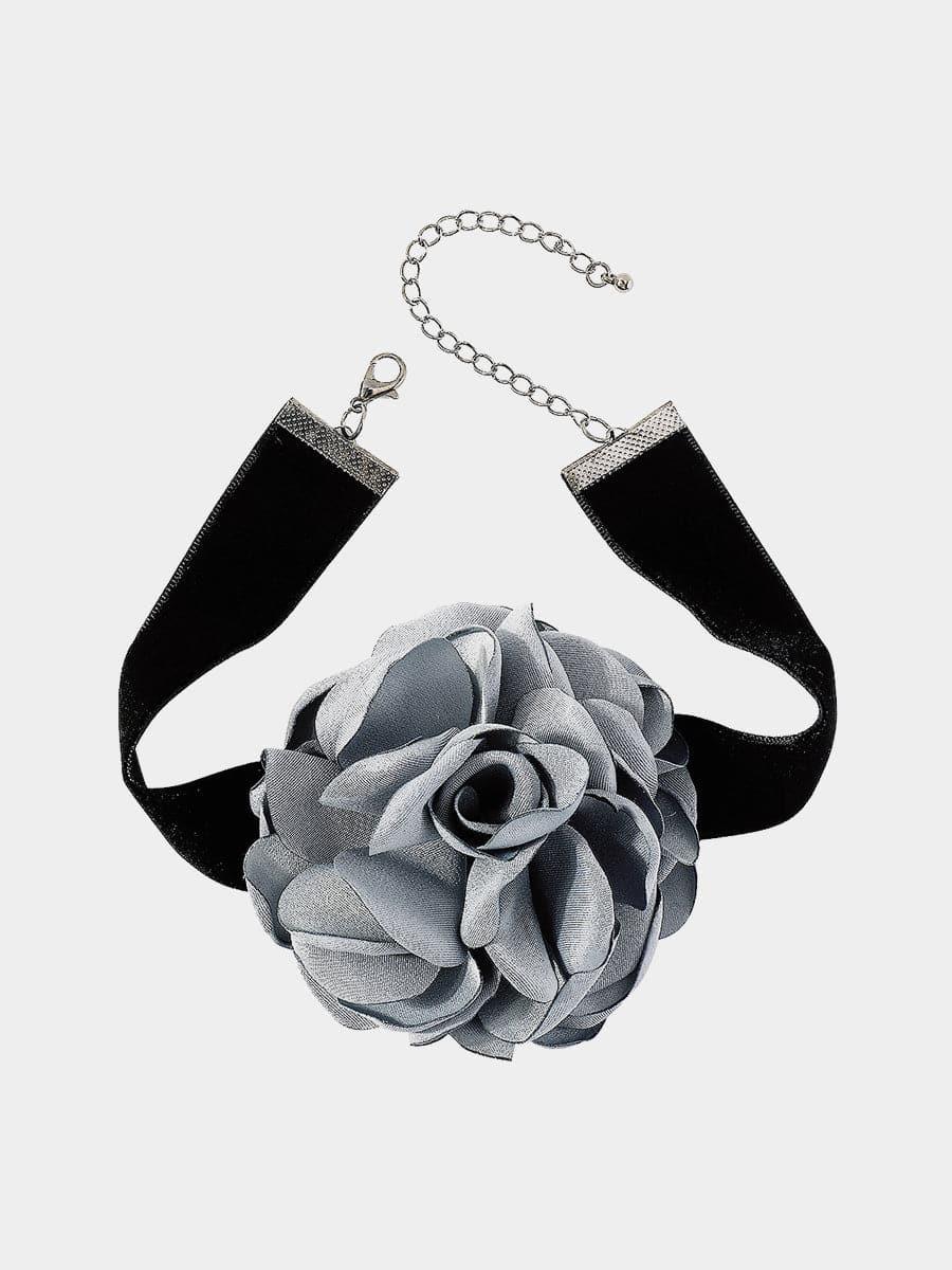 Collier ras du cou à fleurs en rosette de style chic MSE00167