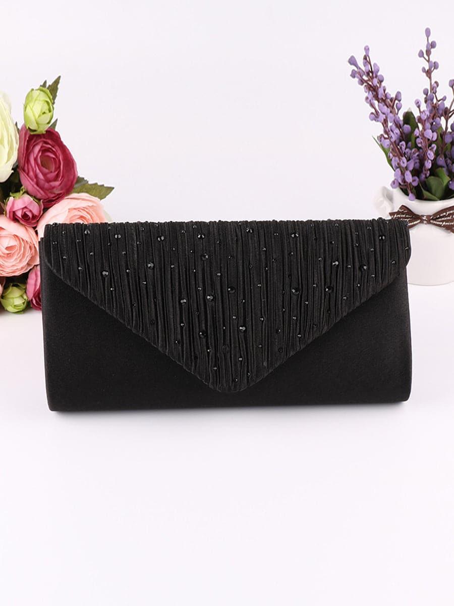 Rynkede clutches med indlagte rhinsten MNBF052