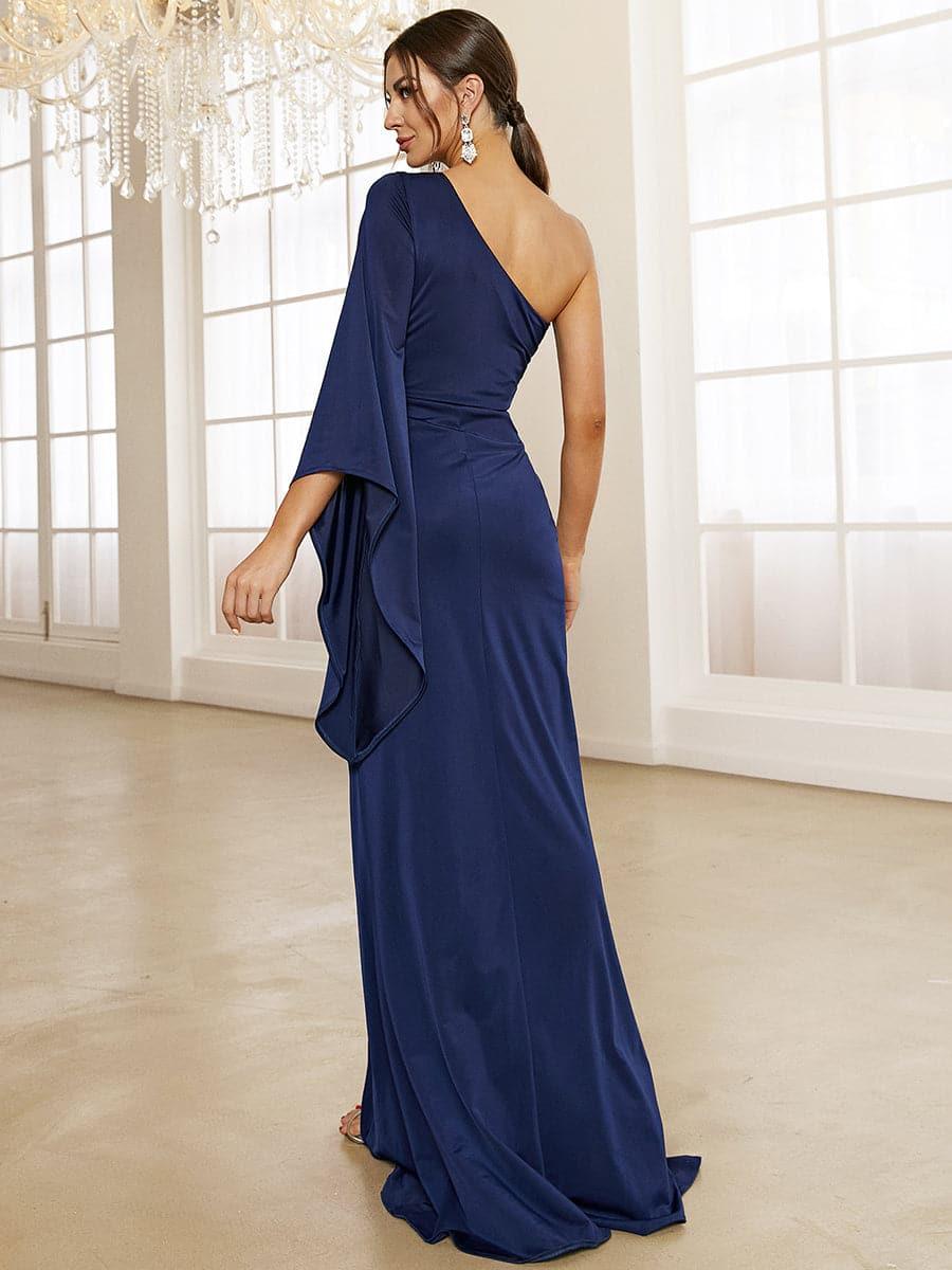 Vestido sereia azul com um ombro só XH2245